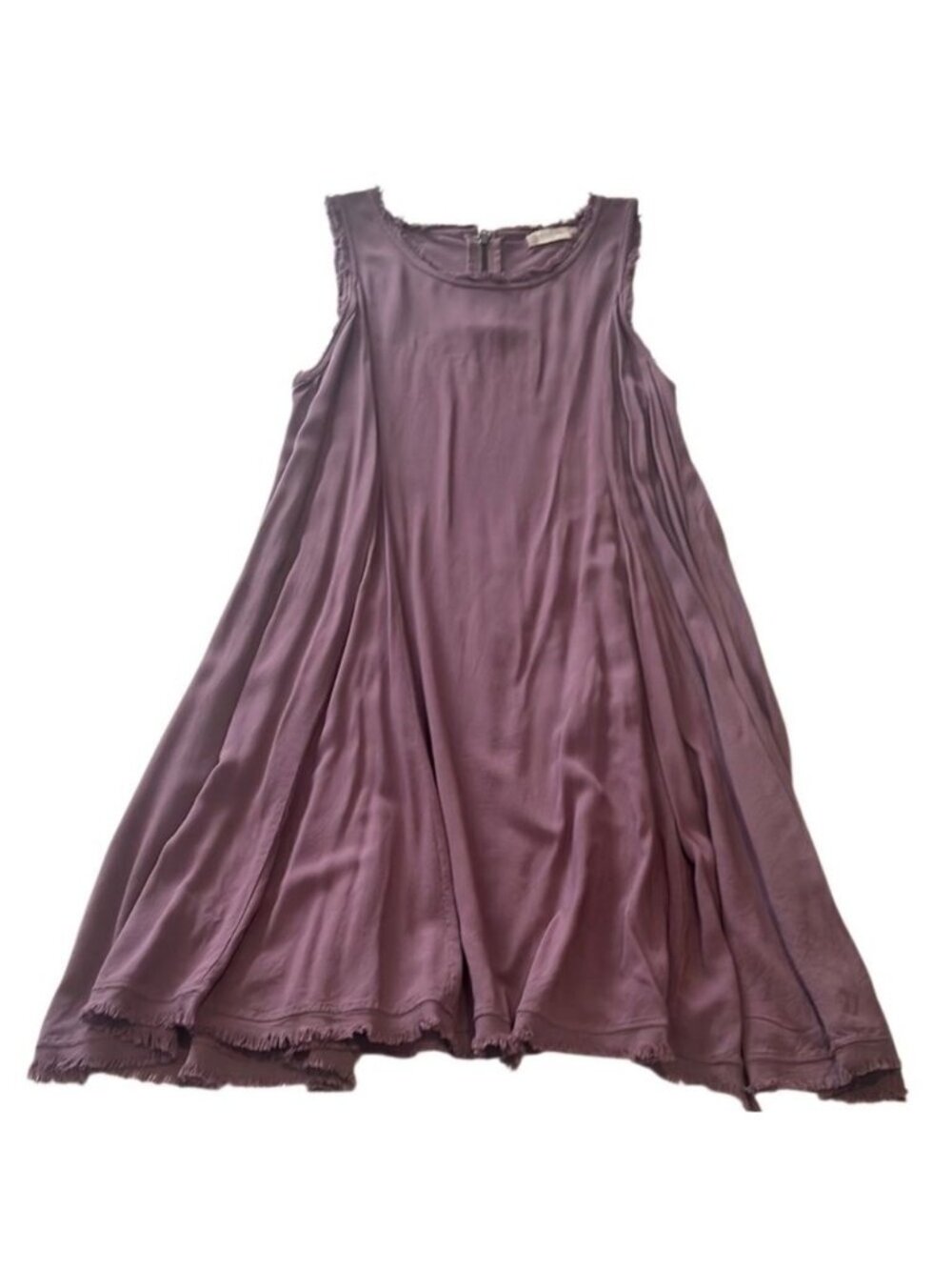 Altar'd State Eggplant Sleeveless Fringe Frayed Rayon Shift Dress Size Medium